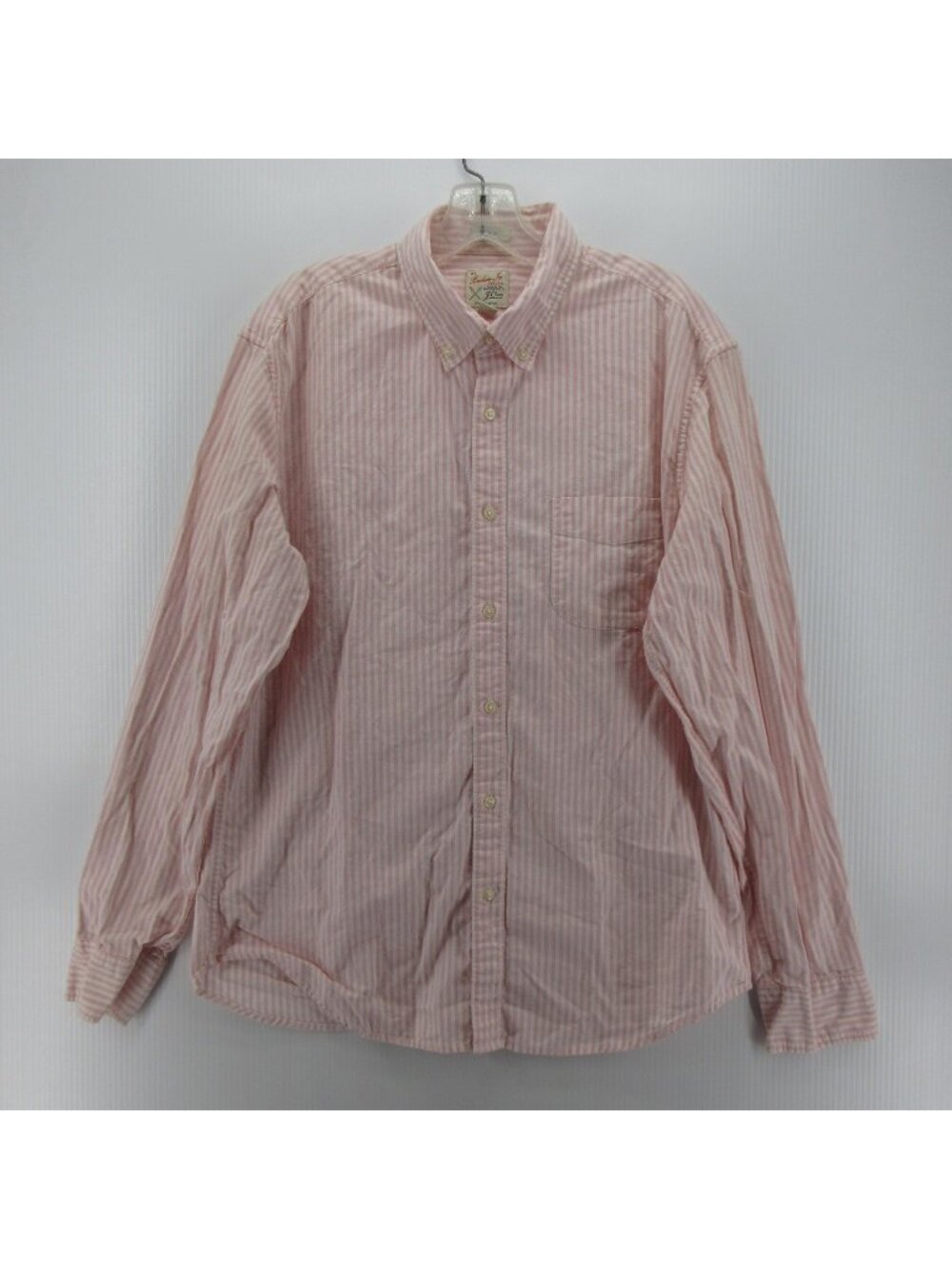 J Crew Shirt Large Broken In Oxford Cloth OCBD Slim Fit Striped Organic